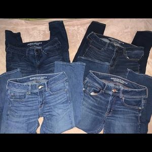 american eagle jeans all size 6 except for bottom left (size 4)